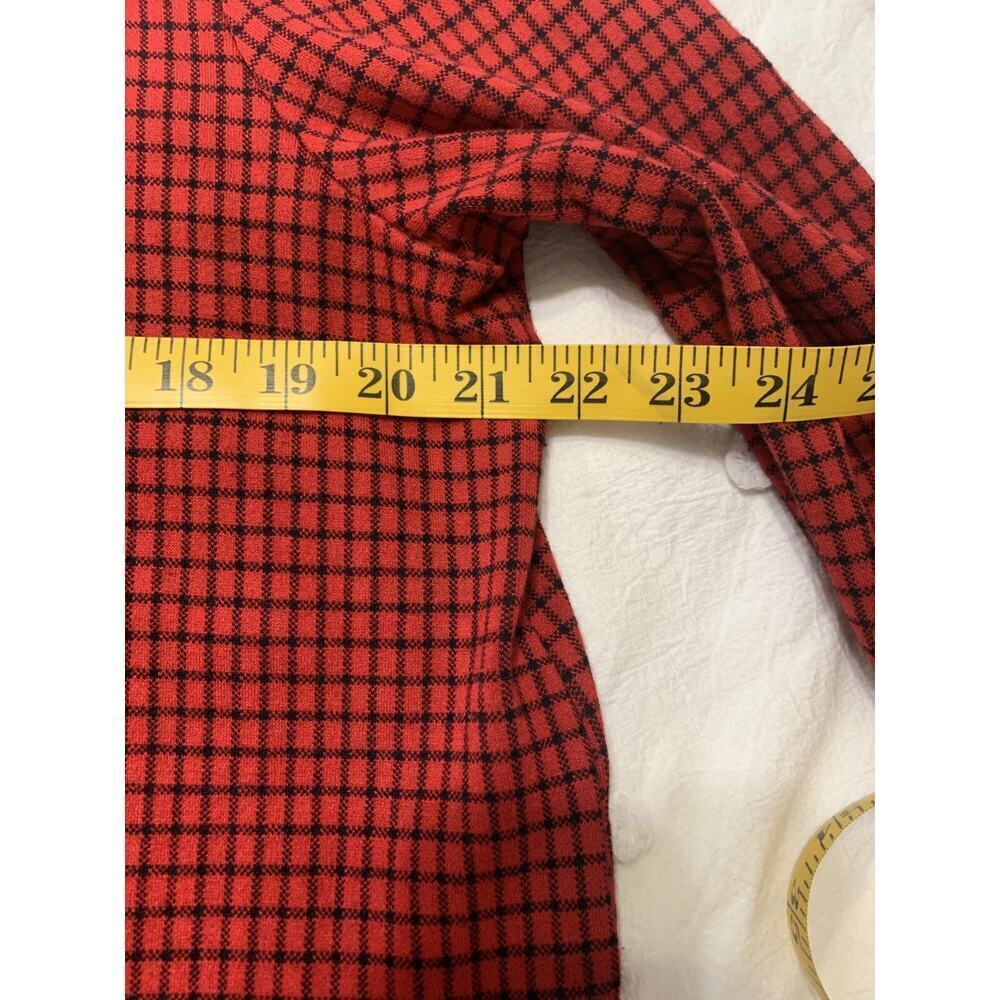 J Jill Ponte Red/Black Plaid Pull Over Tunic Top Size XL Lagenlook Artsy Holiday - Picture 2 of 9